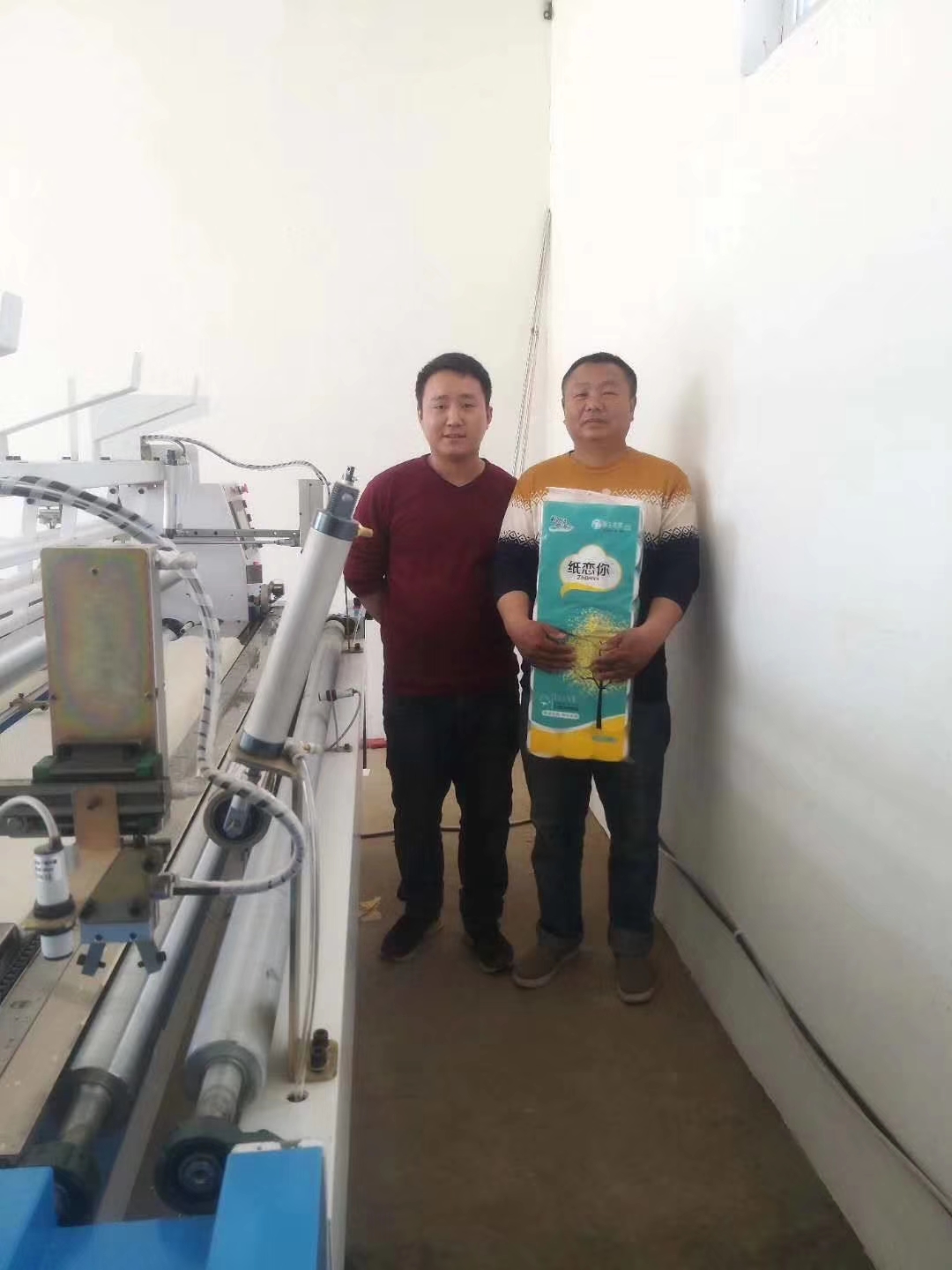 駐馬店上蔡多功能衛生紙復卷機安裝調試完畢